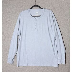 Rhone Thermal Henley Mens 2XL Light Blue EXCELLENT  1/4 Snap Long Sleeve Comfort